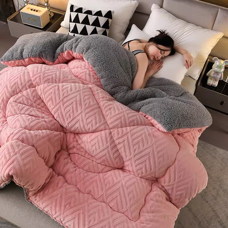 Ownkoti Thick Sherpa Winter Blanket with Quilt Core