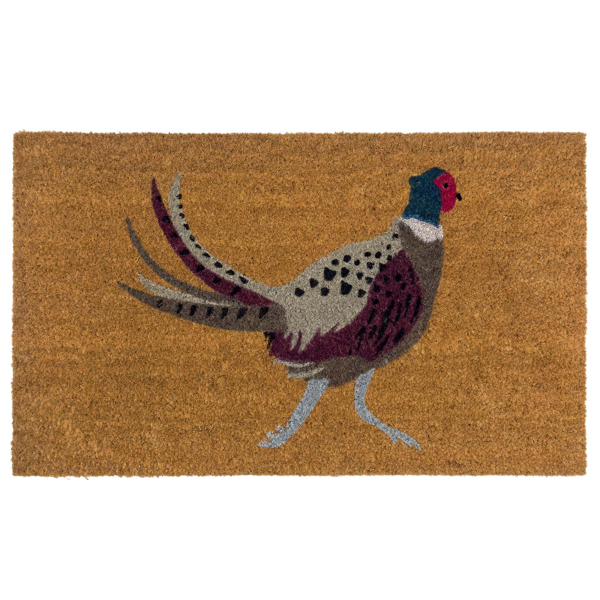 Pheasant Coir Doormat - a 100% recycled material coir doormat featuring a pheasant.