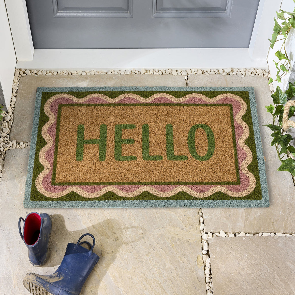 Hello Scallop Coir Doormat 2
