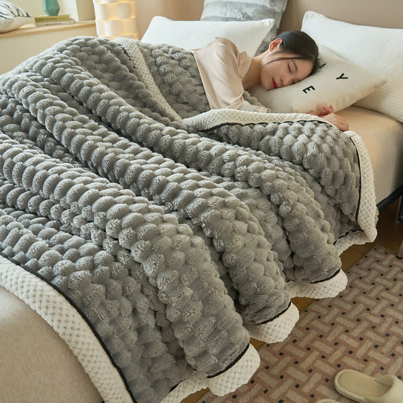 Ownkoti Thick Coral Fleece Reversible Throw Blanket - Gray - Queen - image 1