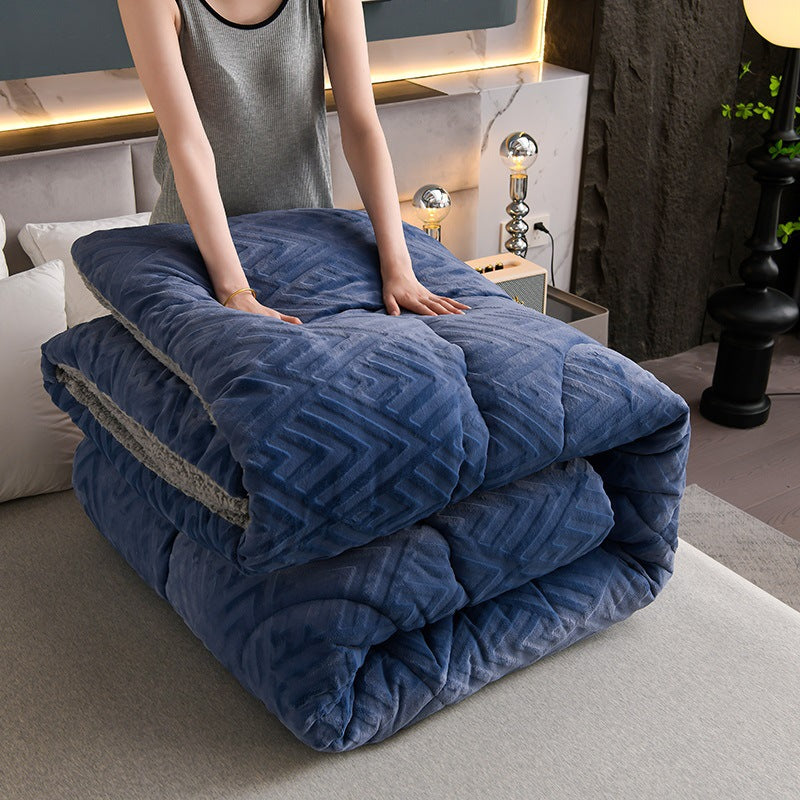 Ownkoti Thick Sherpa Winter Blanket with Quilt Core