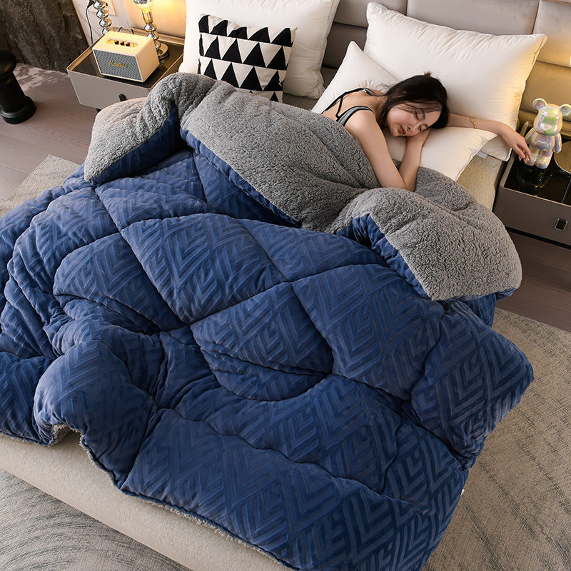 Ownkoti Thick Sherpa Winter Blanket with Quilt Core