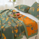 Ownkoti Ginkgo Leaf Jacquard Cotton Reversible Quilt - image 1