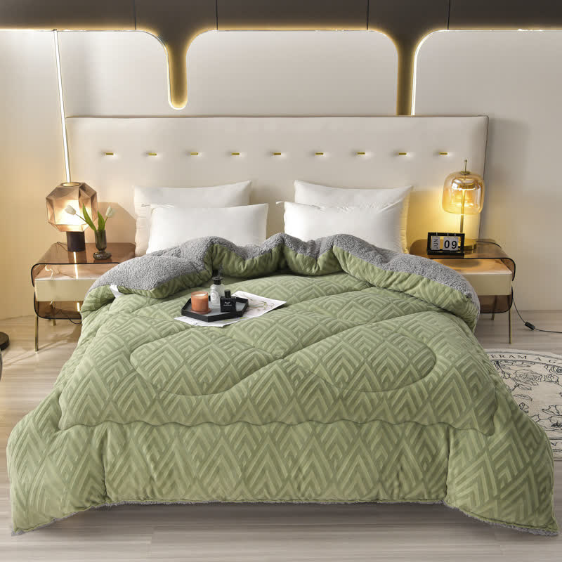 Ownkoti Thick Sherpa Winter Blanket with Quilt Core