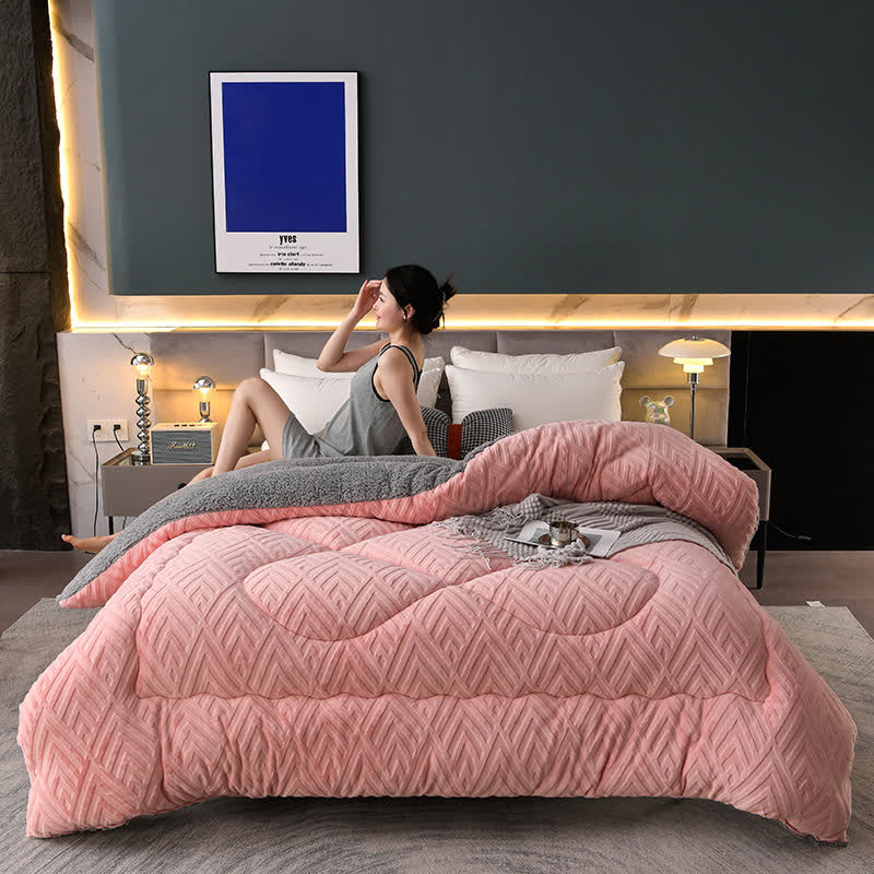 Ownkoti Thick Sherpa Winter Blanket with Quilt Core