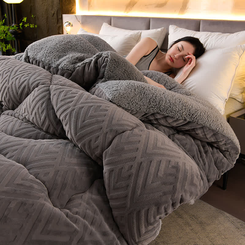 Ownkoti Thick Sherpa Winter Blanket with Quilt Core