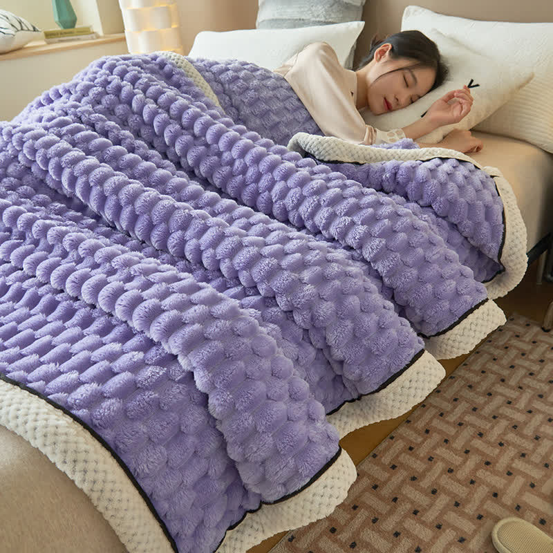 Ownkoti Thick Coral Fleece Reversible Throw Blanket - Purple - Queen - image 20