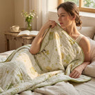 Ownkoti Soft Green Floral Reversible Cotton Quilt - image 9
