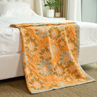 Ownkoti Vintage Orange Sunflower Cotton Blanket - image 1