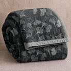 Ownkoti Grey‑Black Ginkgo Leaf Cotton Blanket - Black - 98" x 94" - image 6
