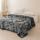 Ownkoti Grey‑Black Ginkgo Leaf Cotton Blanket - image 5