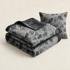 Ownkoti Grey‑Black Ginkgo Leaf Cotton Blanket - image 2