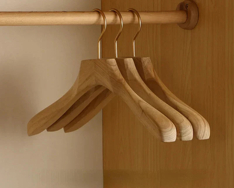 Aurelia Wooden Hangers | Premium Camphor Wood, Wide Shoulder Design 2