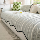 Aurivelle Herringbone Scallop Edge Sofa Cover