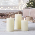Sable | Set Of 3 Ivory Wax LED Flameless Pillar Candles With Remote