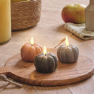 Hazel | Set Of 3 Mini Wax LED Pumpkin Candles With Remote
