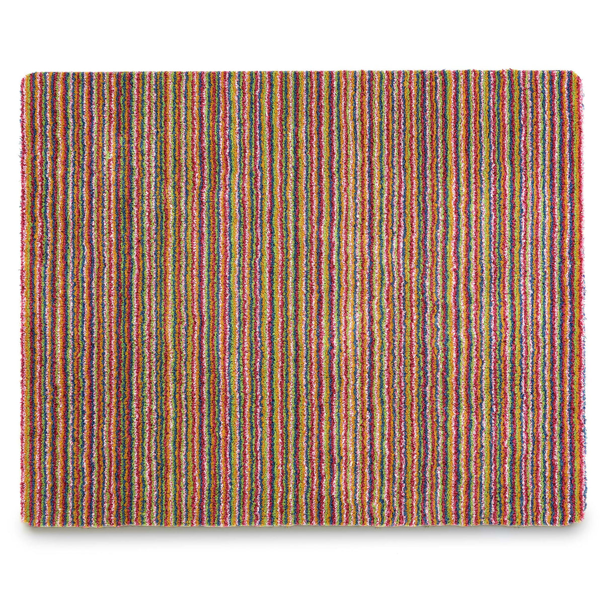 Candy Bright Doormat - a 100% recycled material doormat featuring a colourful  striped pattern. 