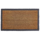 Printed Coir Border Grey Blue Doormat. Made from eco-friendly materials featuring a blue grey border. 