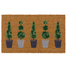 Topiary Coir Doormat - a 100% recycled material coir doormat featuring 5 potted plants.