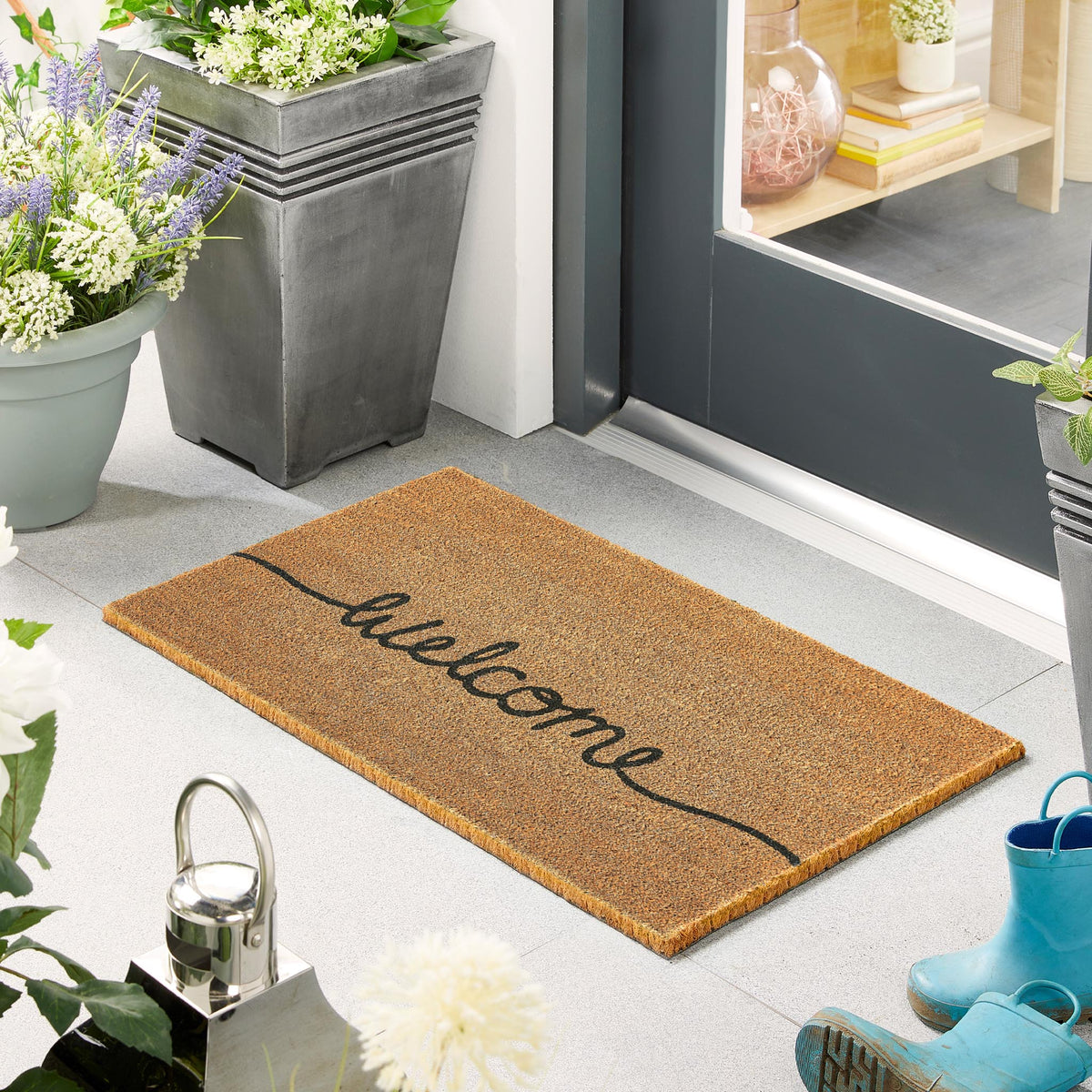 Ansel | Coir Welcome Doormat With Black Lettering