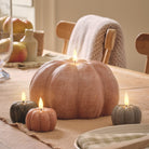 Hazel | Set Of 3 Mini Wax LED Pumpkin Candles With Remote