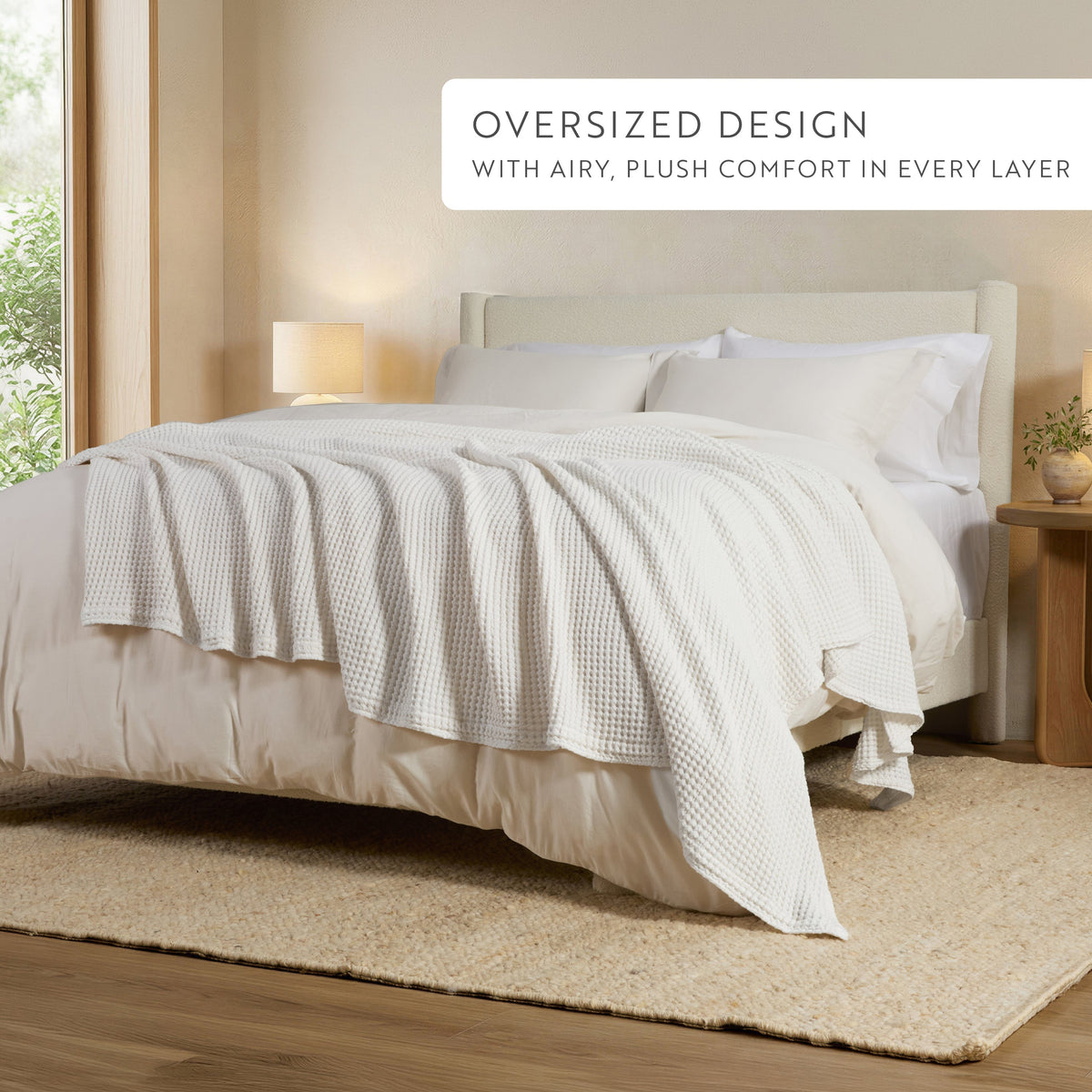 100% Cotton Waffle Weave Bed Blanket