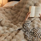 Rabbit Faux-Fur Blanket Throw