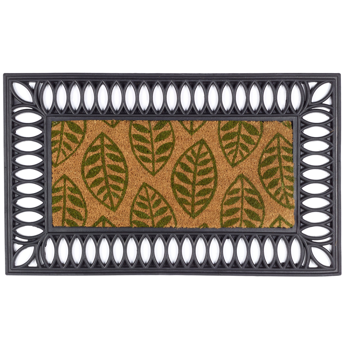 Fenwick | Rubber Scraper Doormat Frame With Cut Out Leaf Border
