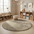 My Rug Stone Light Brown shaggy rug styled in a nursery room. 