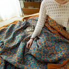 Ownkoti Orange & Blue Pattern Six Layers Cotton Quilt