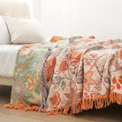 Rustic Floral Boho Blanket | 100% Cotton Floral Blanket