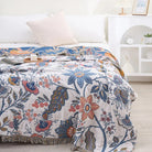 Rustic Artistic Flora Blanket | 100% Floral Cotton Blanket