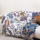 Rustic Artistic Flora Blanket | 100% Floral Cotton Blanket