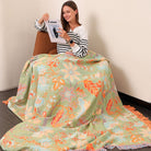 Rustic Floral Boho Blanket | 100% Cotton Floral Blanket